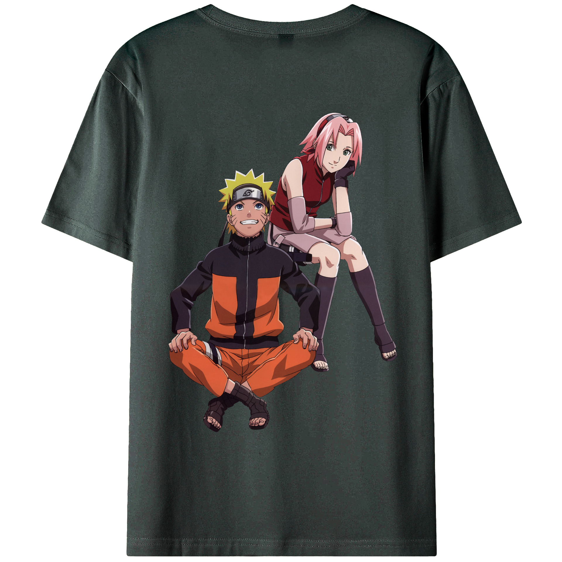 （画像用） NARUTO -ナルト- うずまき ナルト Uzumaki Naruto 綿100％ メンズ半袖Tシャツ（バックプリント） 通気性